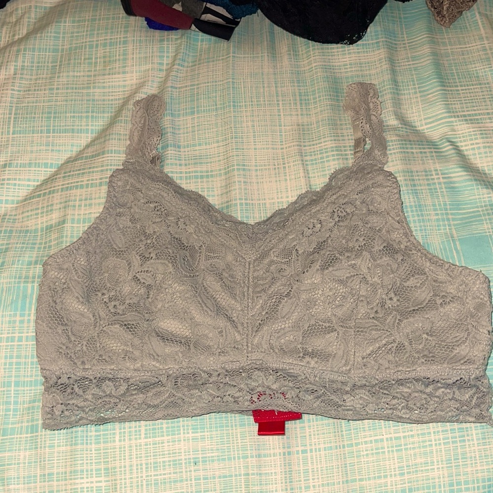 Light blue ish, gray lace bralette. Daytrip, Medium.
